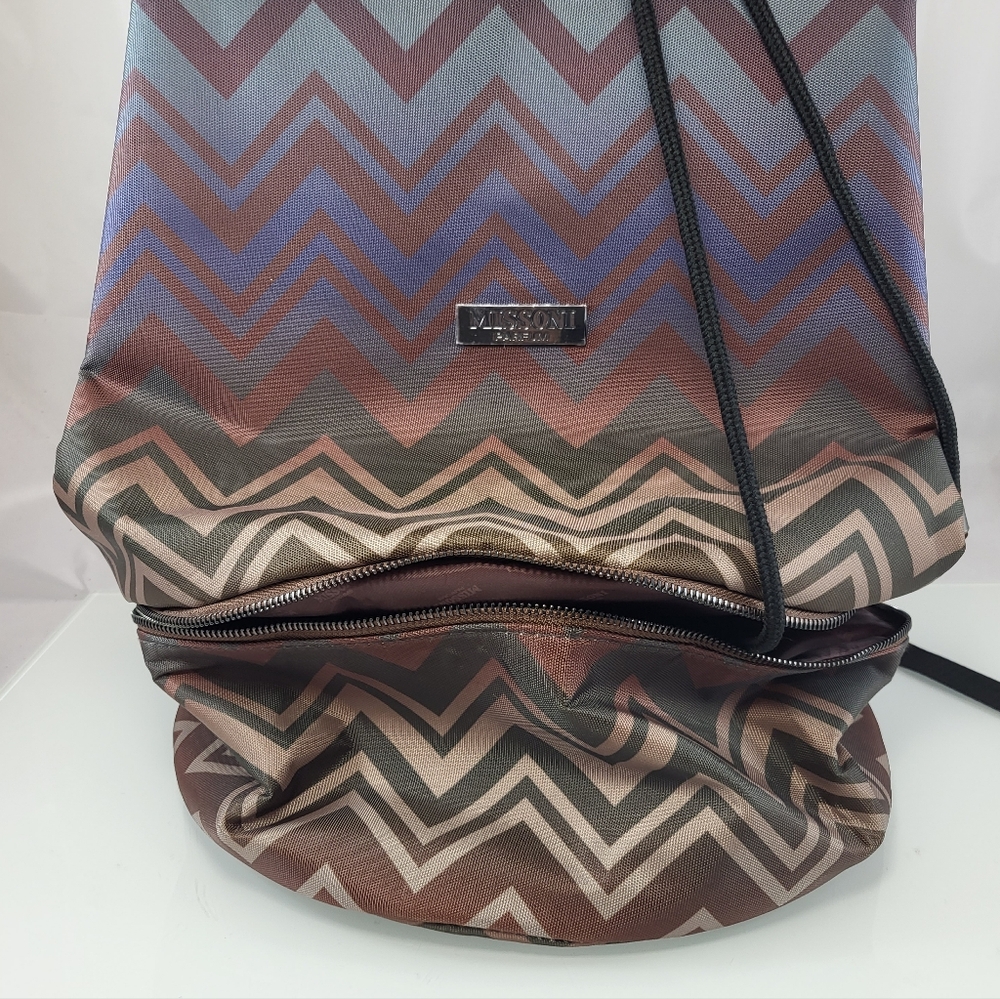 NWT Missoni Multicolor Zigzag Backpack Luggage Gy… - image 10